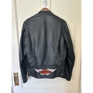 Vtg Brooks Black Leather Motorcycle Jacket Cafe Racer Style Mens Size 40 Lined